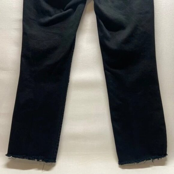 Universal Thread Jeans Women’s 6/28R Black Ankle Bootcut Raw Hem Stretch GUC - Picture 5 of 6